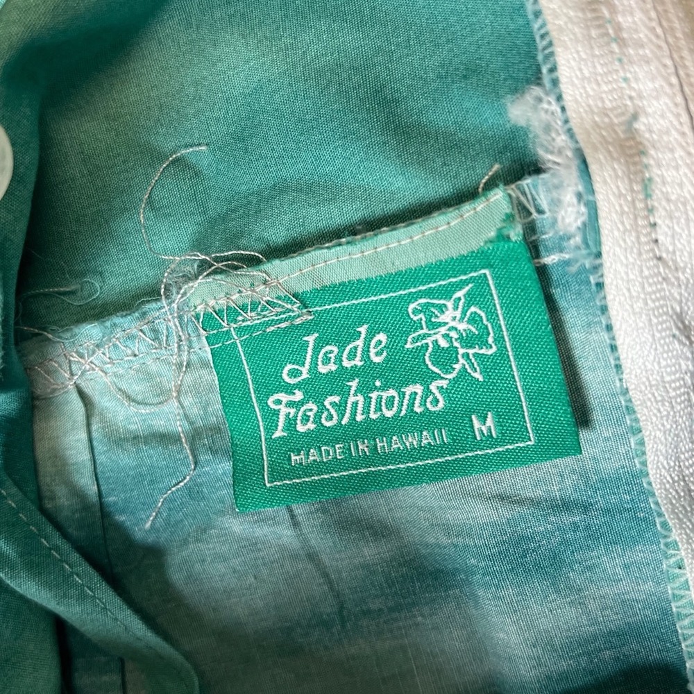 Jade Fashions Dress Womens Medium Teal Dolphin Tropical Hawaiian Cotton Sundress - Picture 6 of 10